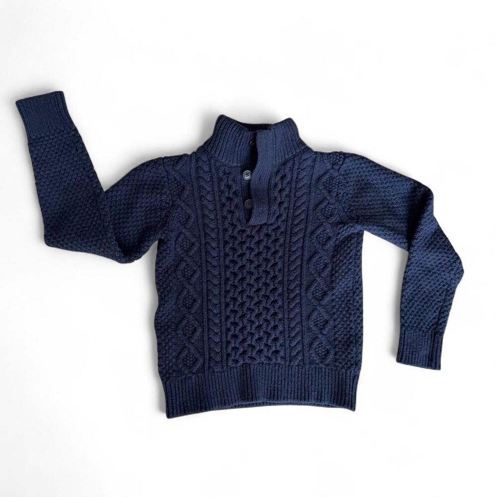 Gap Kids Navy Cable Knit Mock Neck Sweater - Size L (10-11)